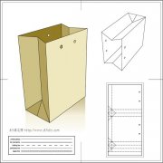 环保纸袋展开效果图|纸袋展开示意图